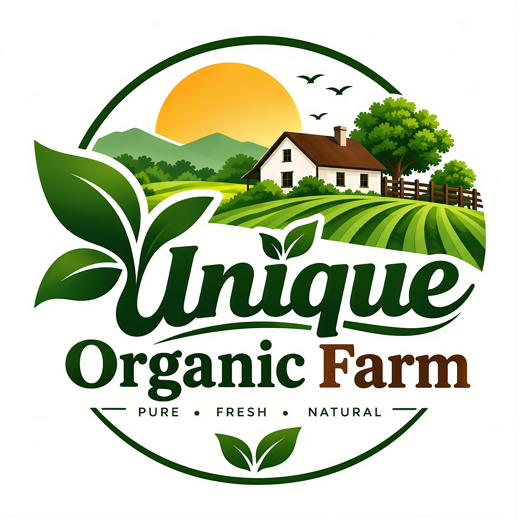 Unique Organic Farm logo