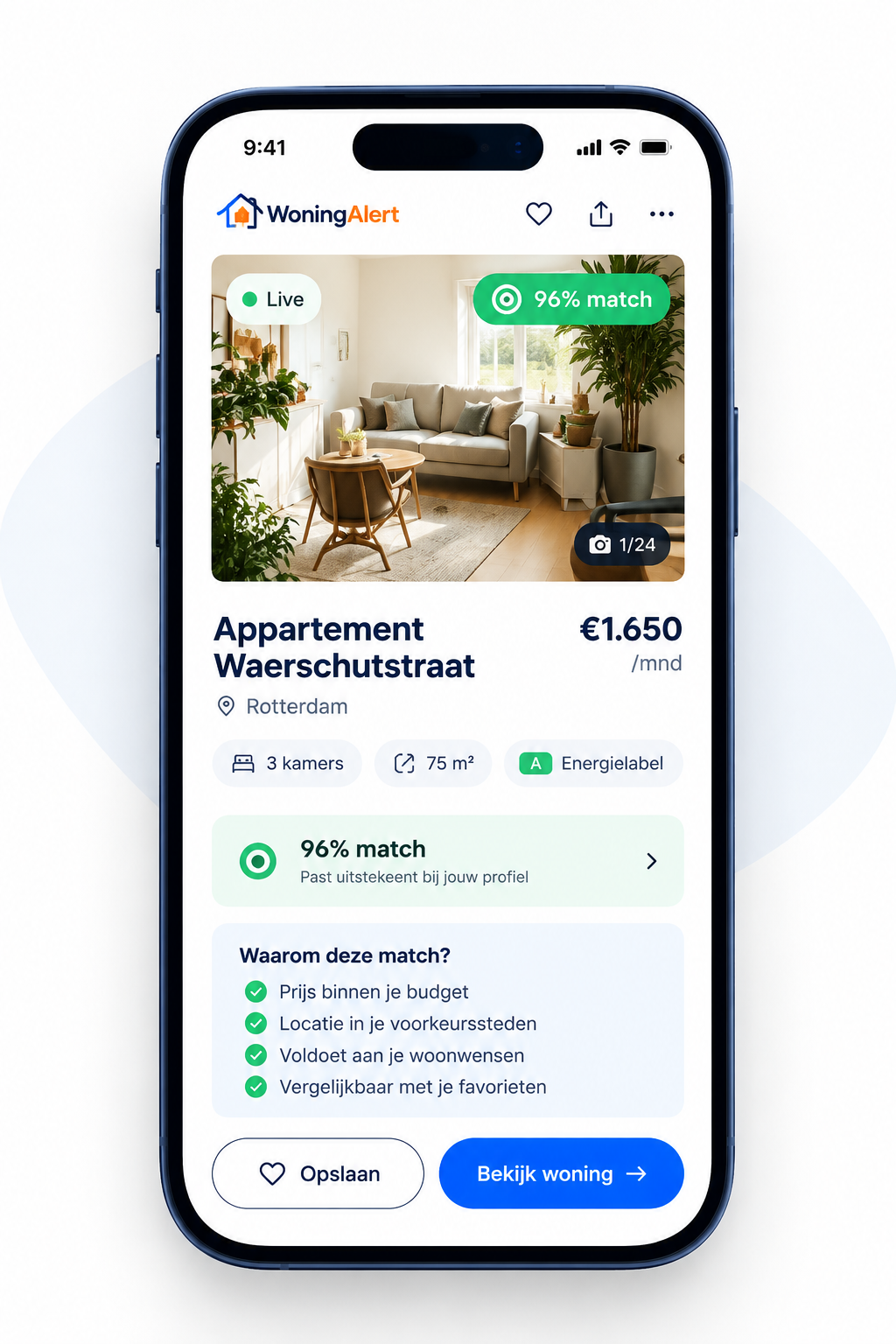 Slimme matchscore in de WoningAlert-app
