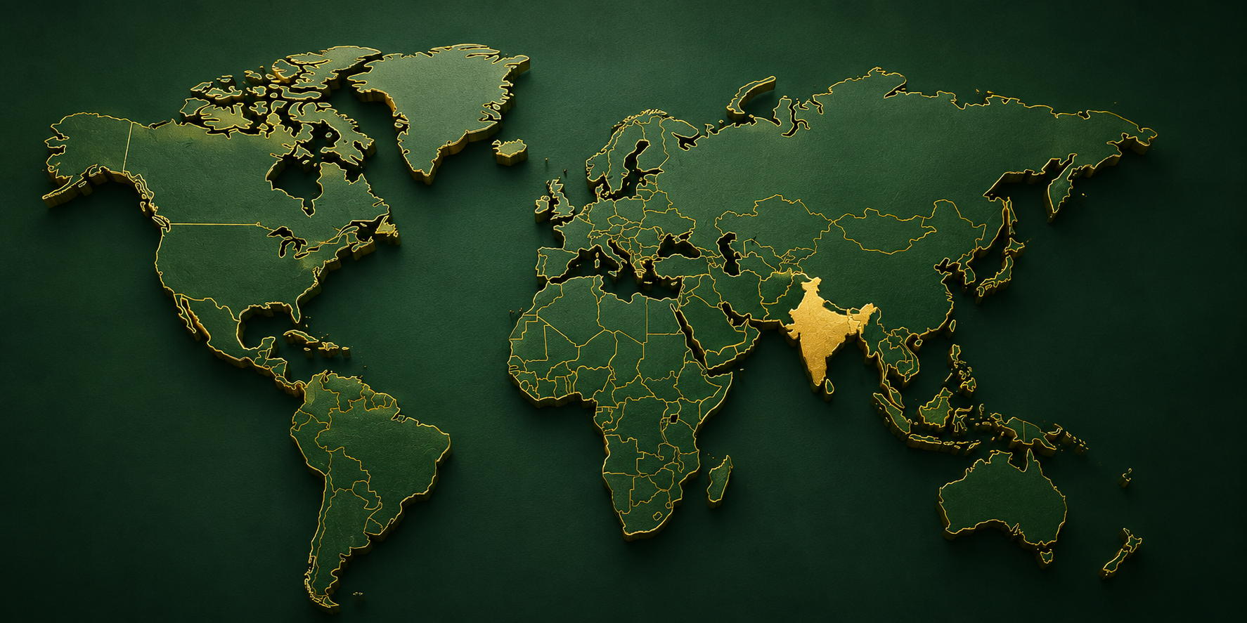World political map — Vishwas Agro Global export destinations