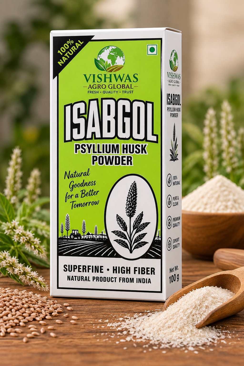 Isabgol — export quality from Vishwas Agro Global, Palanpur, Gujarat, India
