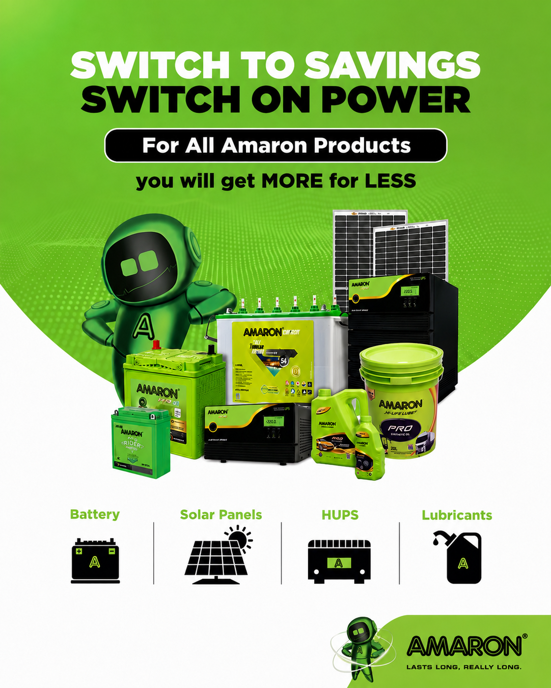 Amaron products — Switch to savings, switch on power