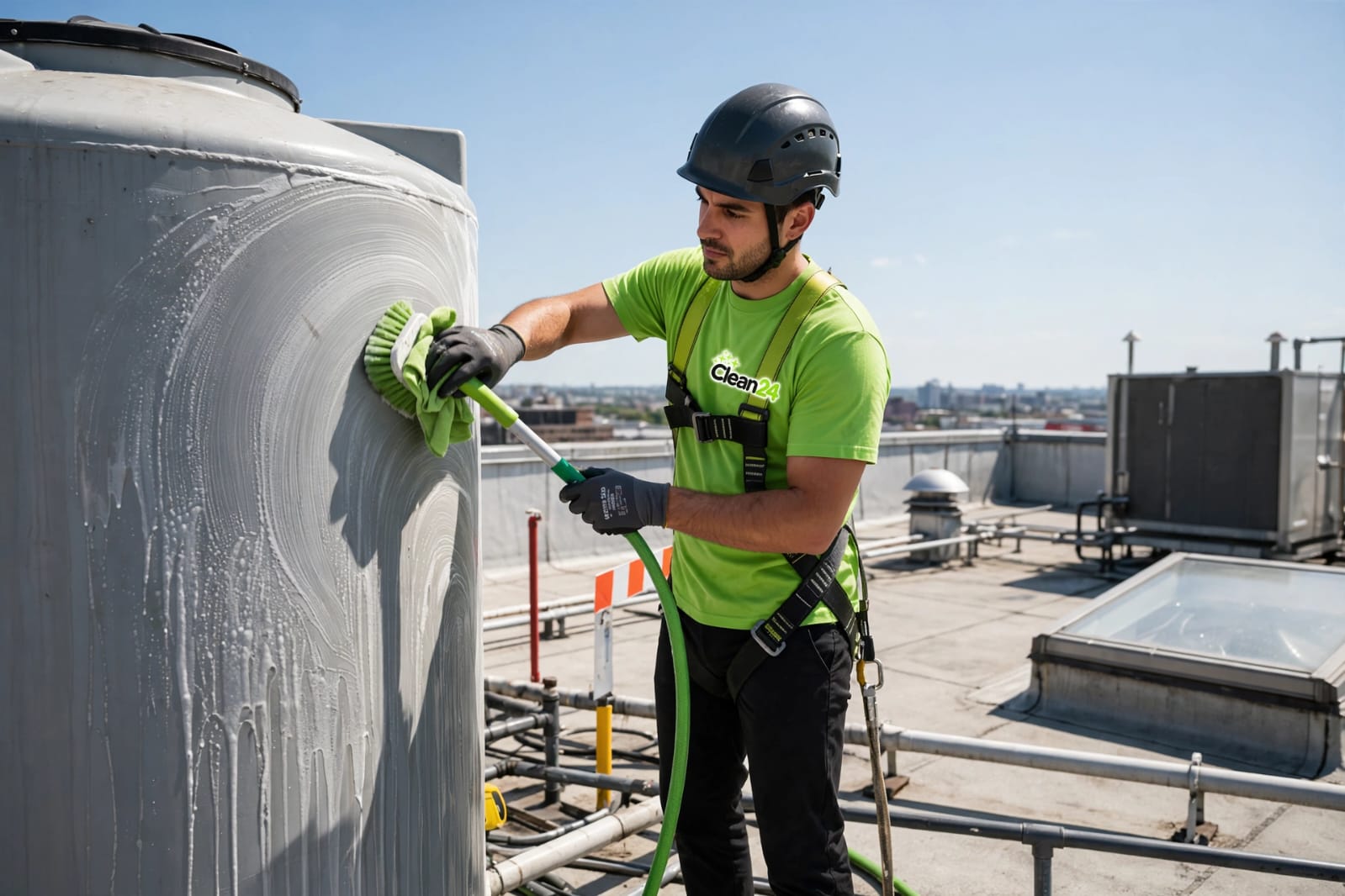 Water tank cleaning