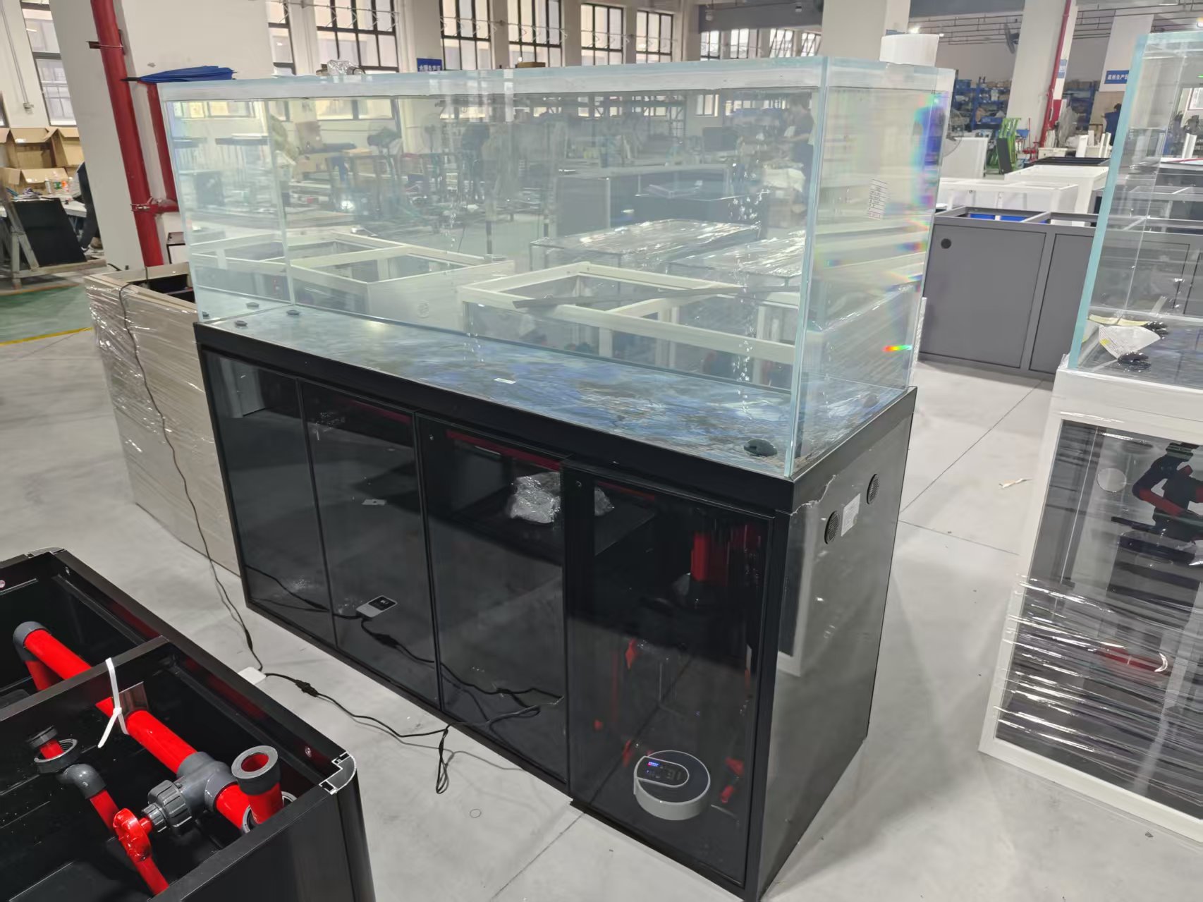 TankCalm 180-gallon aquarium and stand — factory 3/4 front