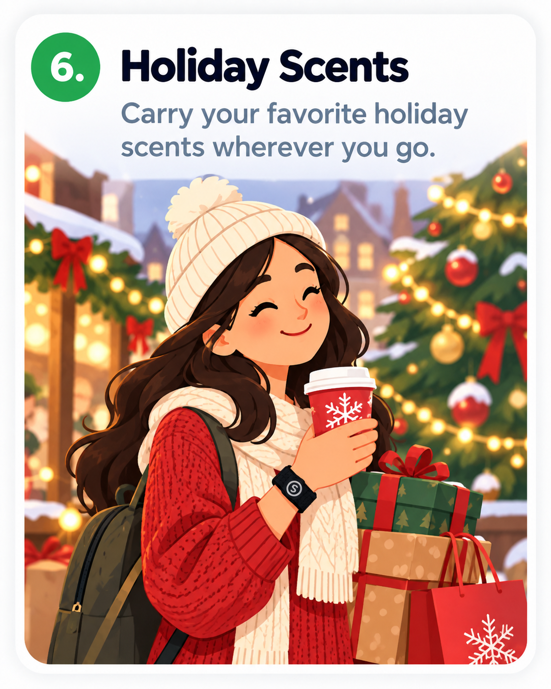 Holiday Scents — Carry your favorite holiday scents wherever you go. (StayScent wearable fragrance bracelet)