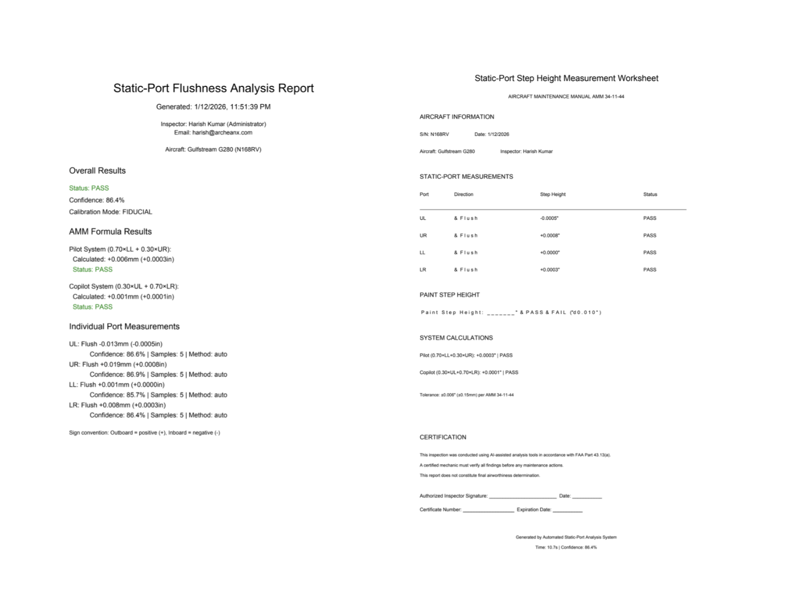 FAA-Aligned Reports