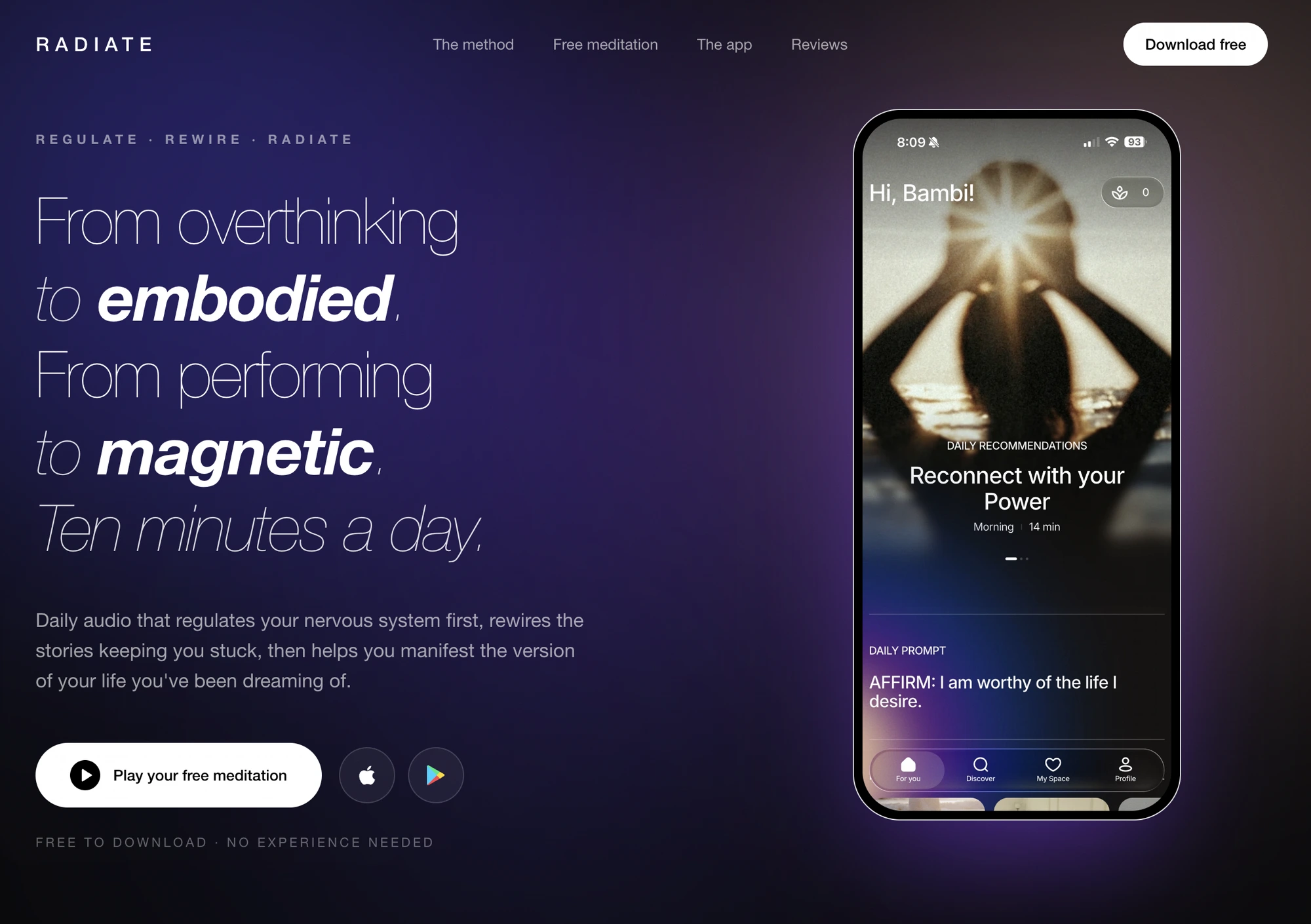 RADIATE — Landing