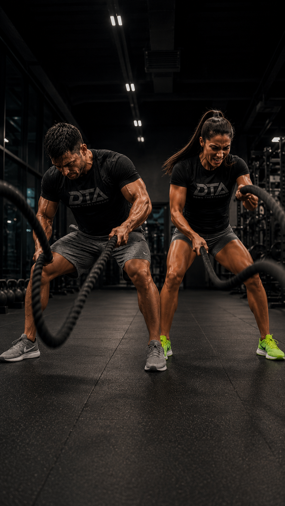 Battle rope training in DTA kit