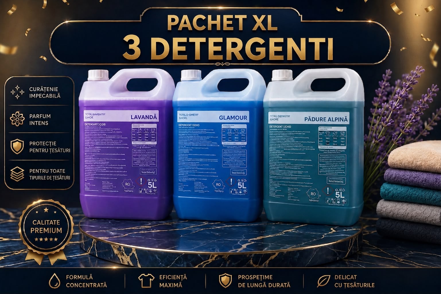 Pachet Promoțional XXL: 15L Detergent Rufe (3x5L)