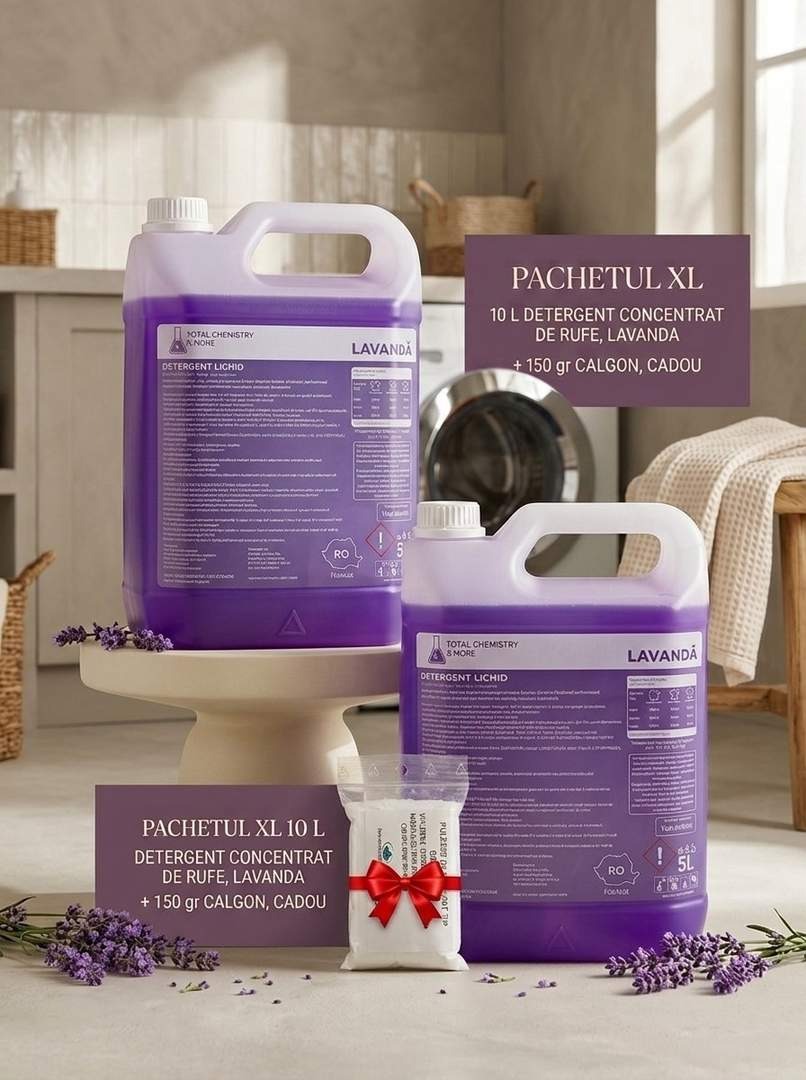 Pachet XL 10L Detergent Concentrat Rufe · Lavandă + 150g Calgon CADOU