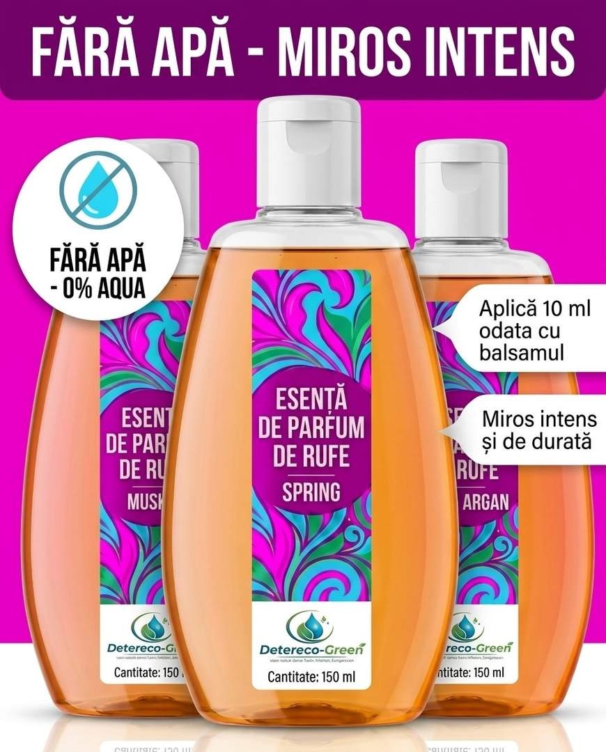 Pachet 3 Parfumuri Esențiale pentru Rufe · Argan · Spring Time · Musk & Talk