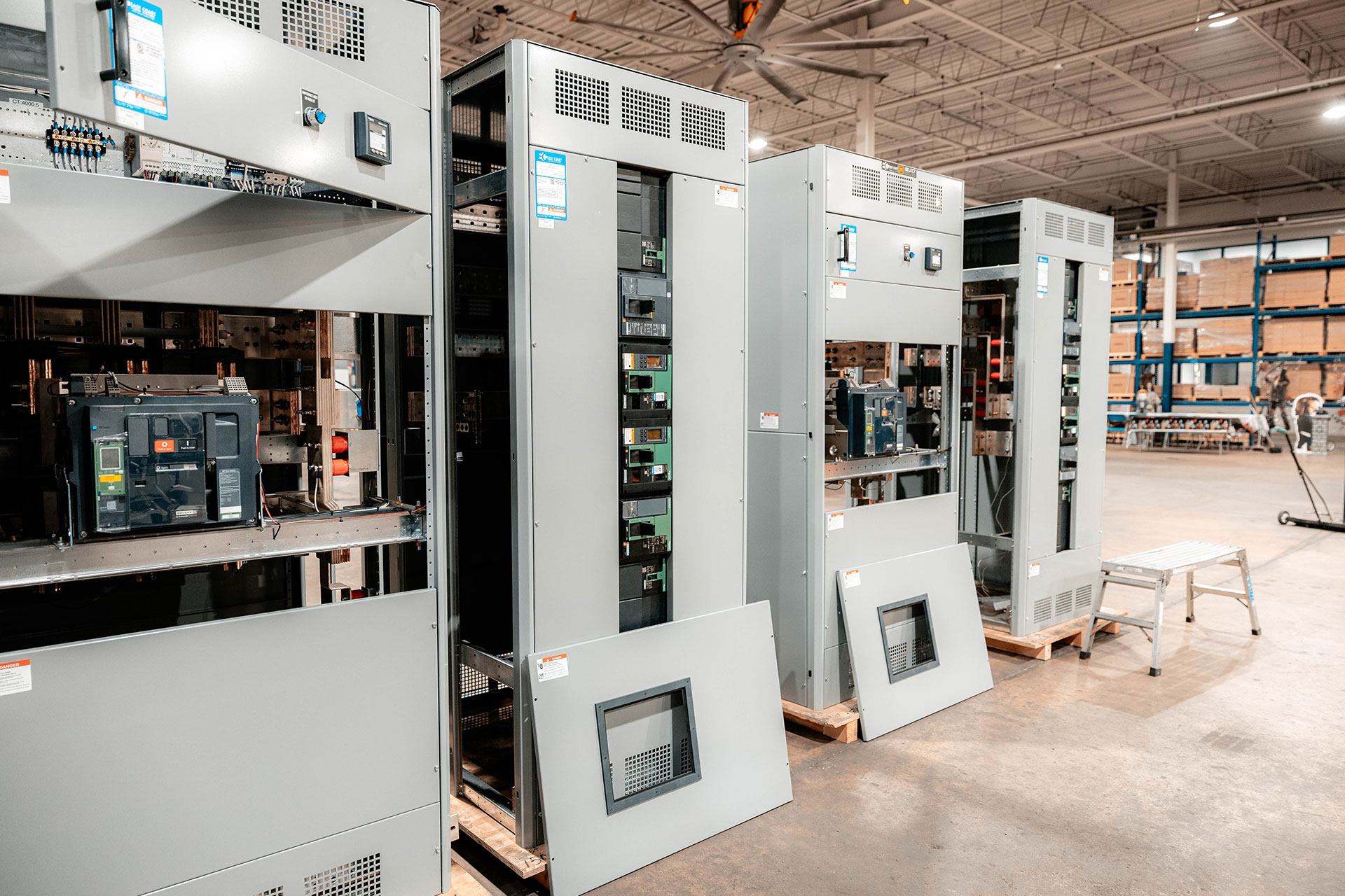 Custom electrical switchgear on the production floor
