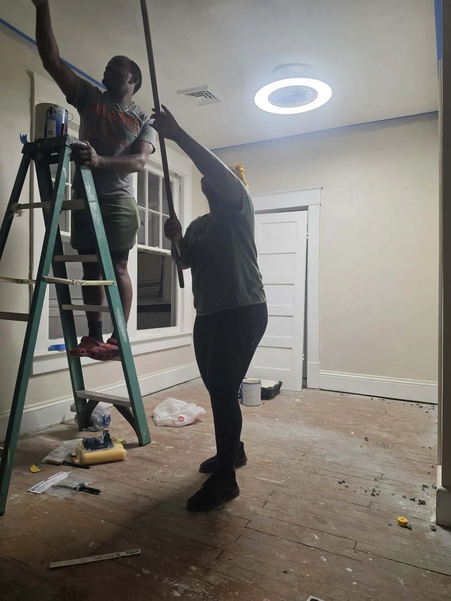 Volunteers restoring the home