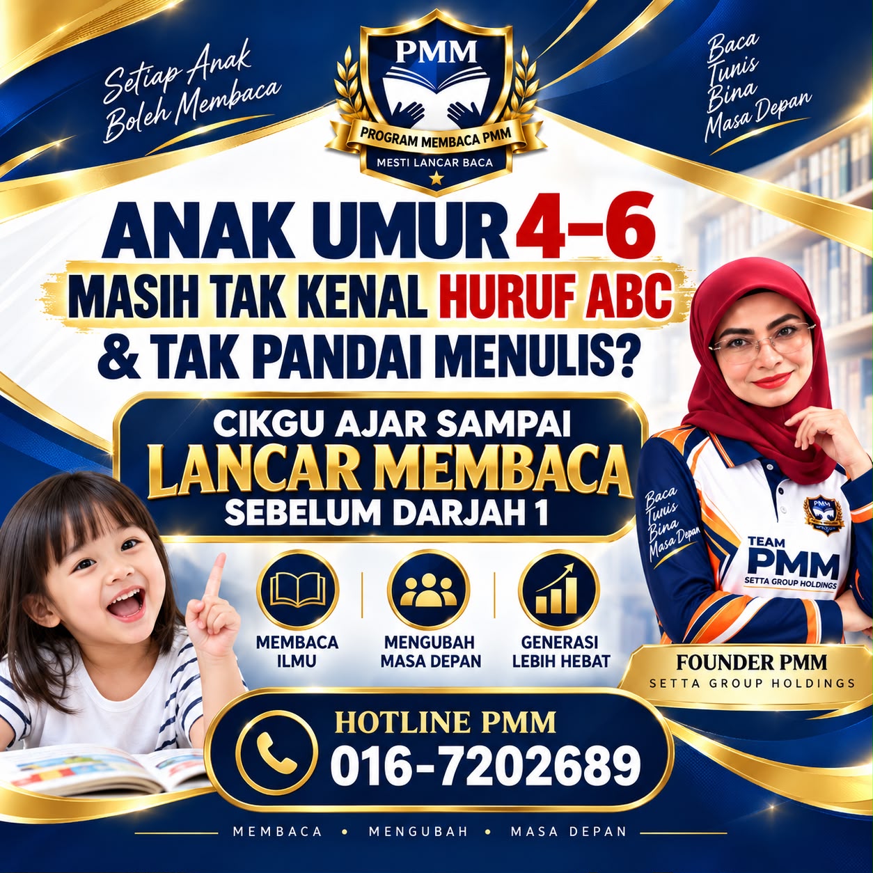 Anak umur 4-6 masih tak kenal huruf ABC