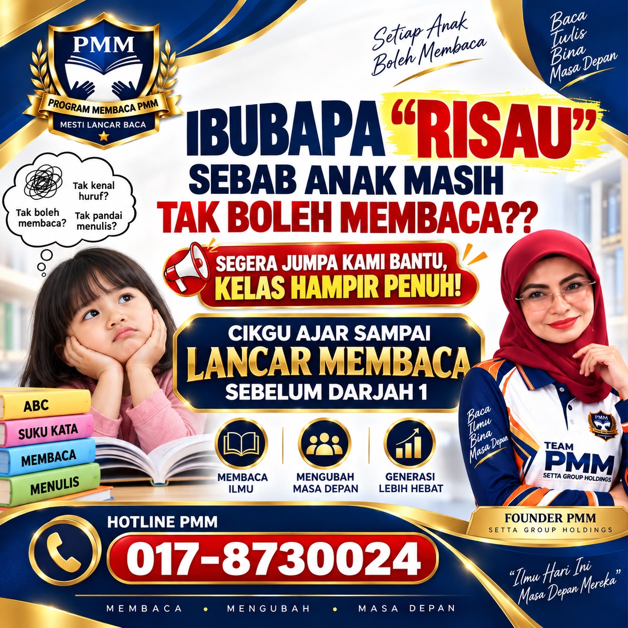 Ibubapa risau anak masih tak boleh membaca