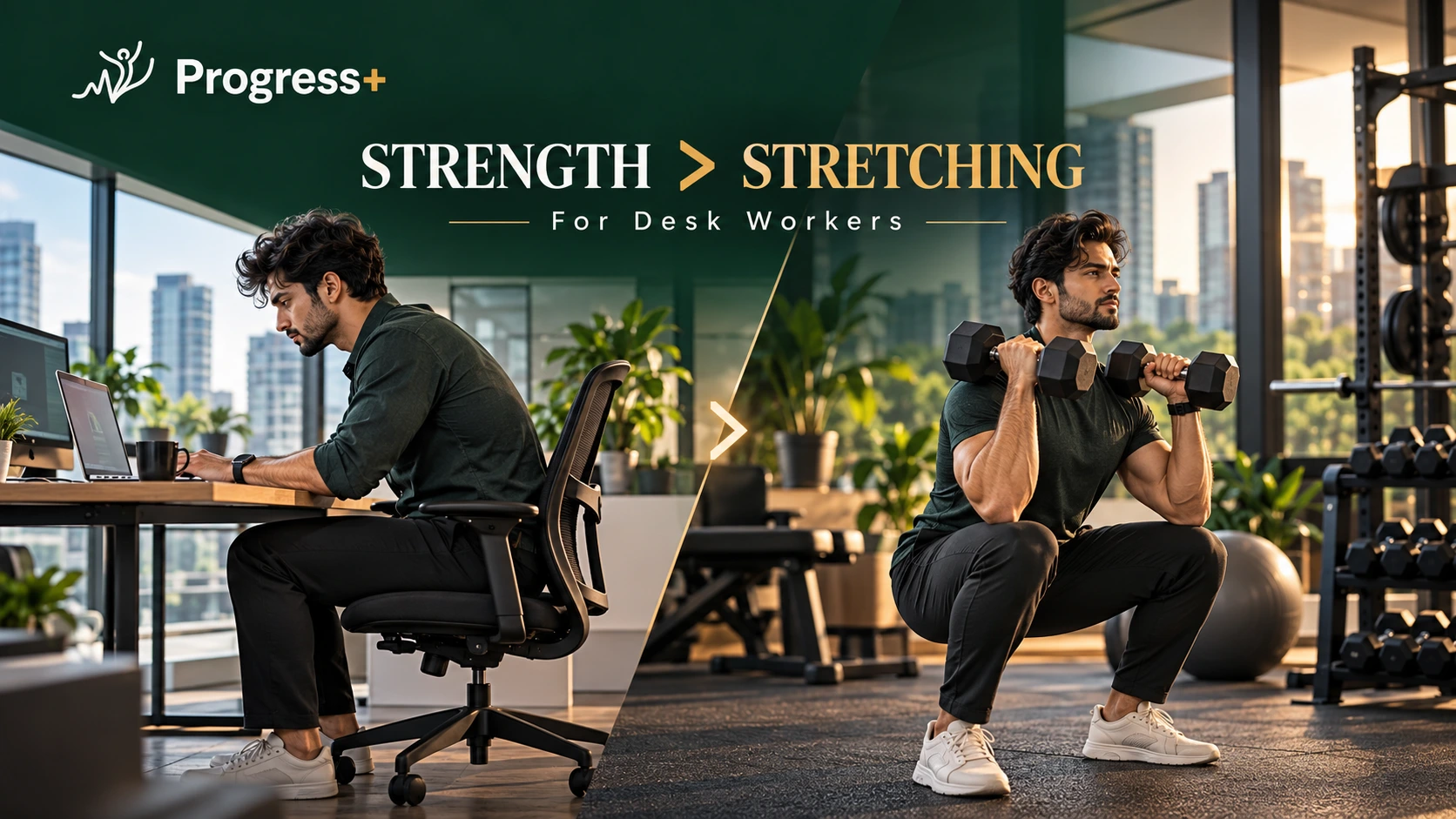 Strength training compared with stretching for desk workers in Markham.