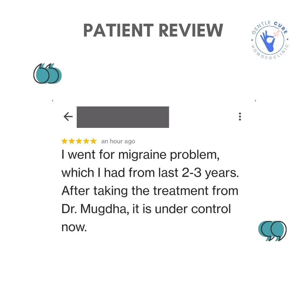 Patient review — migraine of 2-3 years under control after treatment from Dr. Mugdha