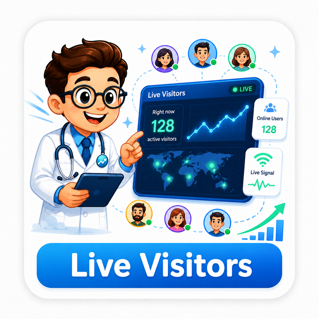 SEO Doctor live visitor analytics dashboard