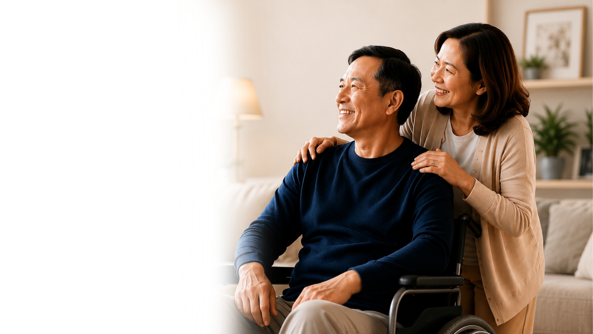 Hero background - Couple at home representing care and support