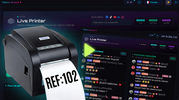 LivePrinter dashboard printing an order label in real time