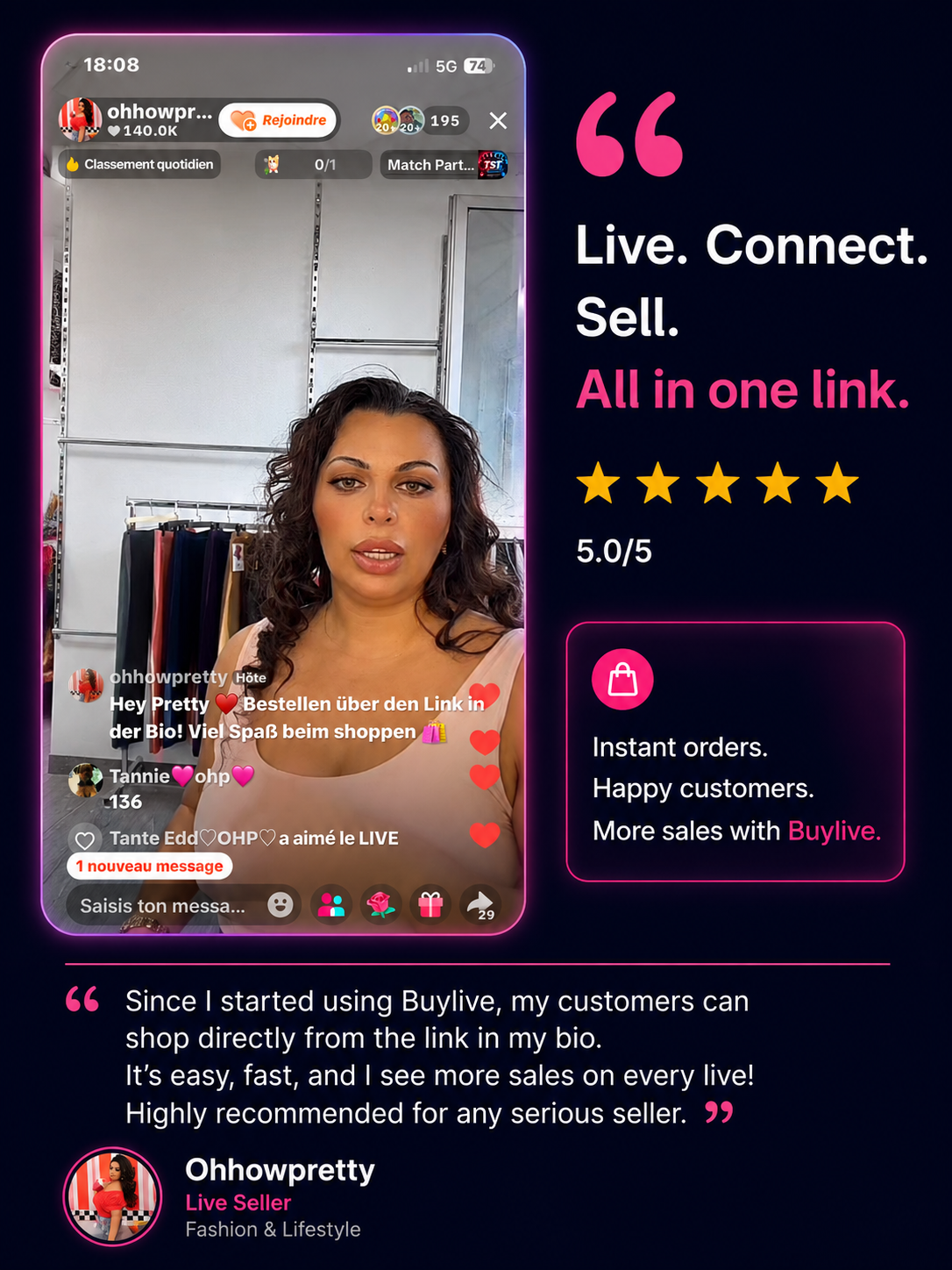Joséphine Nails — Live Seller testimonial