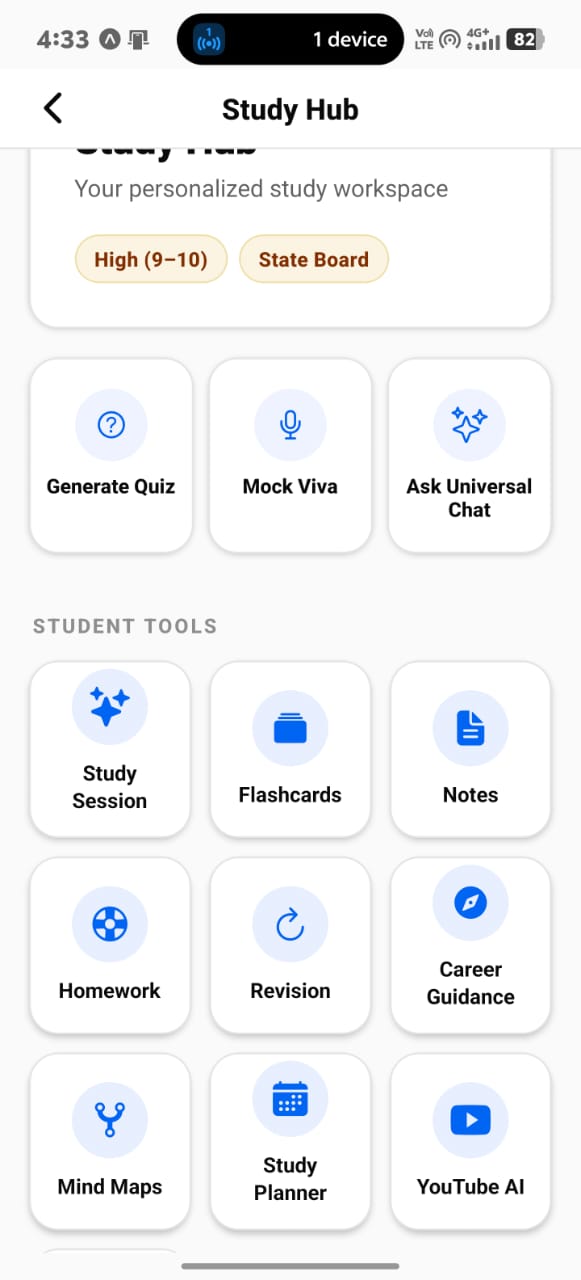 Study Hub real Orlis AI app screenshot