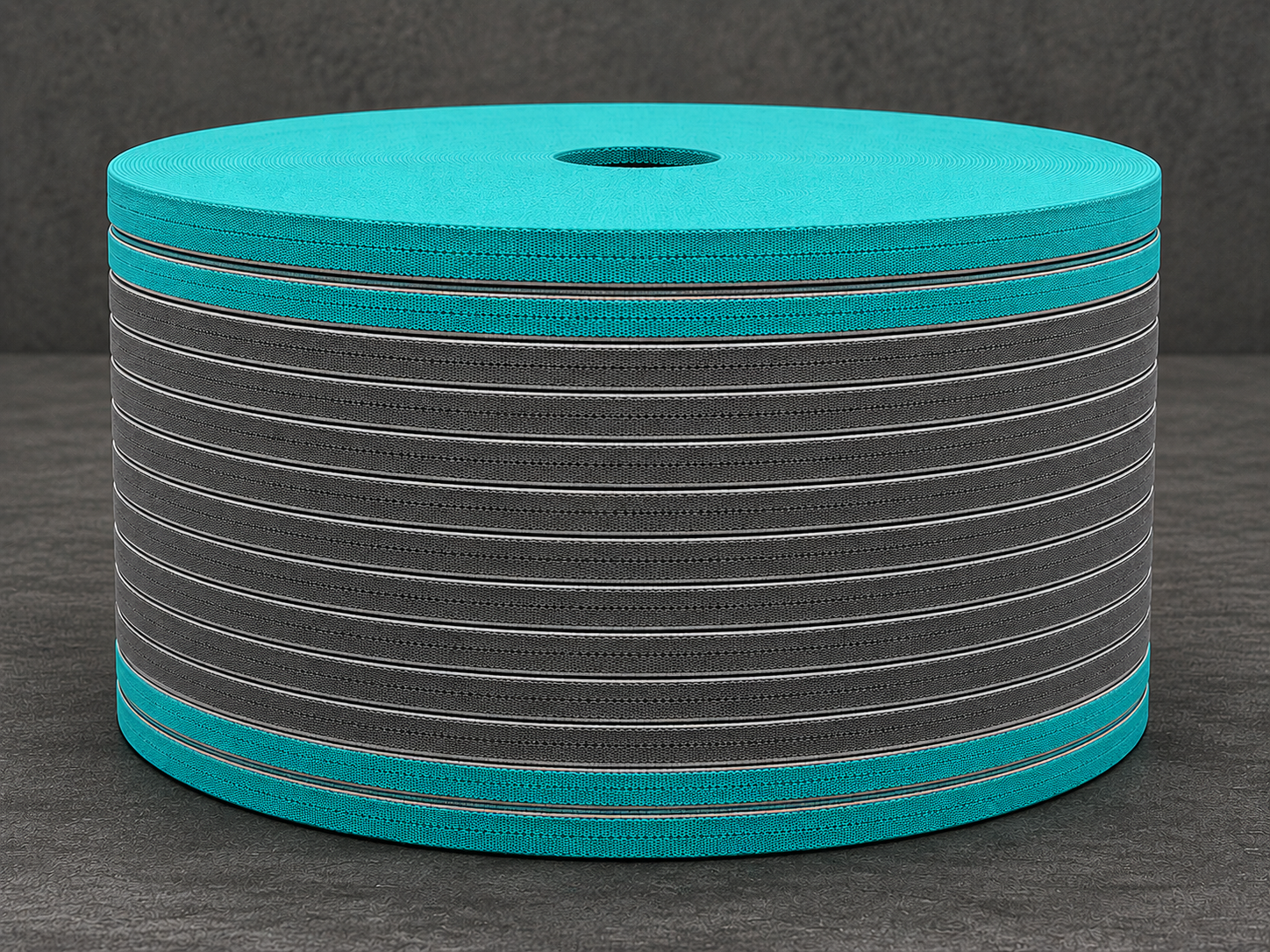 Mono Elastic woven elastic tape with double turquoise line