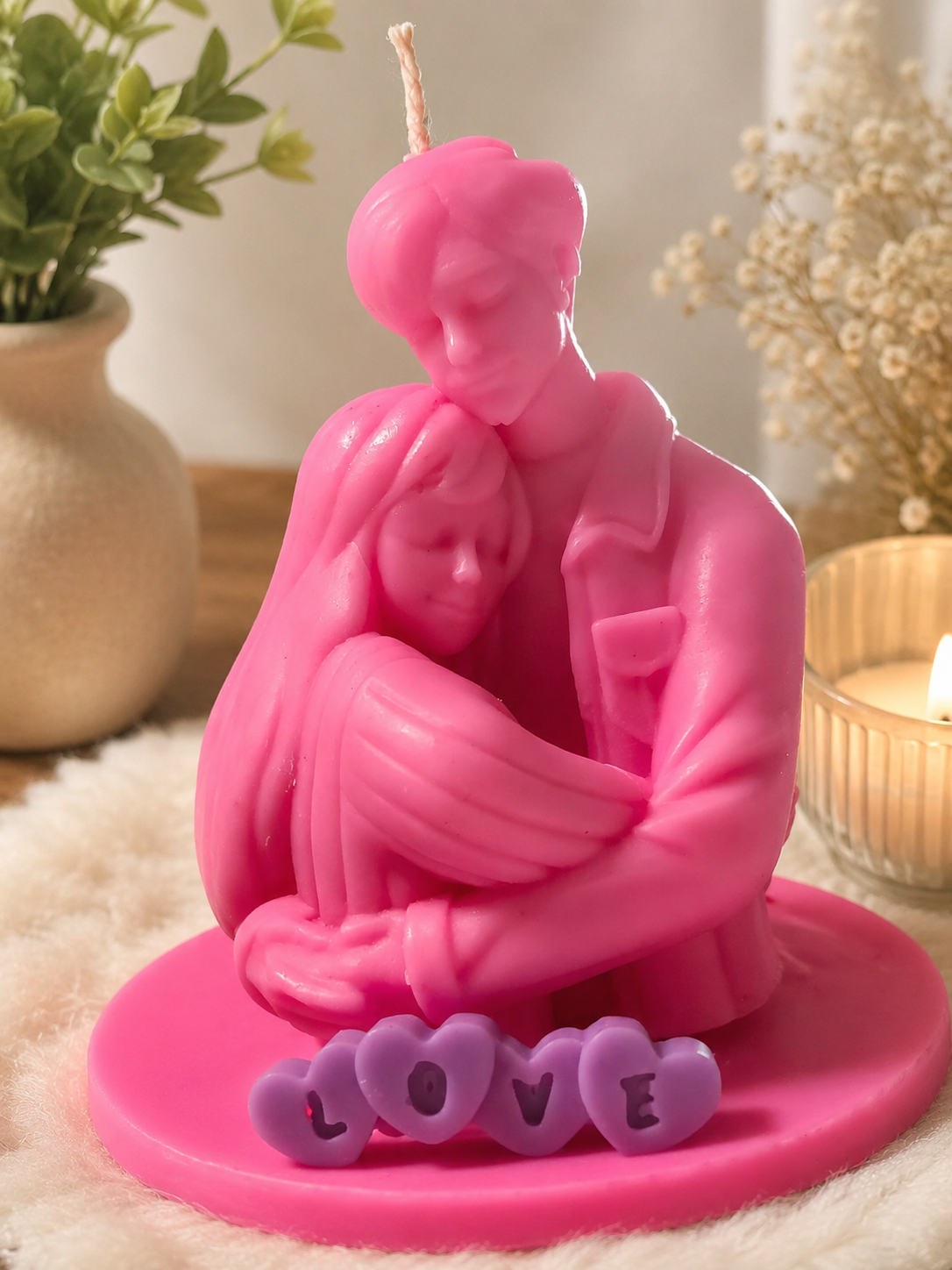 Love Embrace Couple Candle