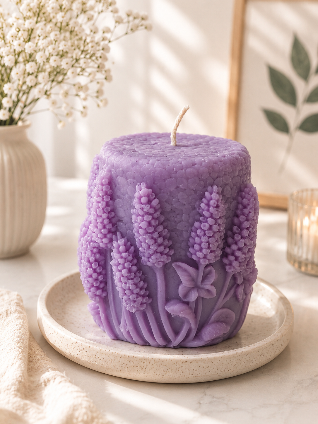 Lavender Bloom Pillar Candle
