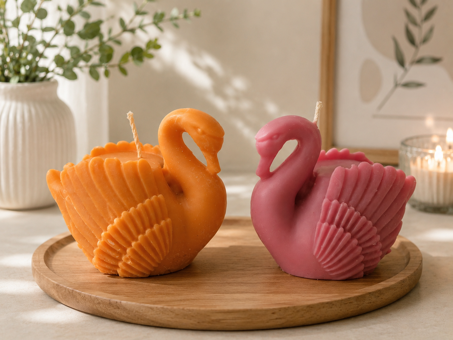 Swan Pair Candle Set