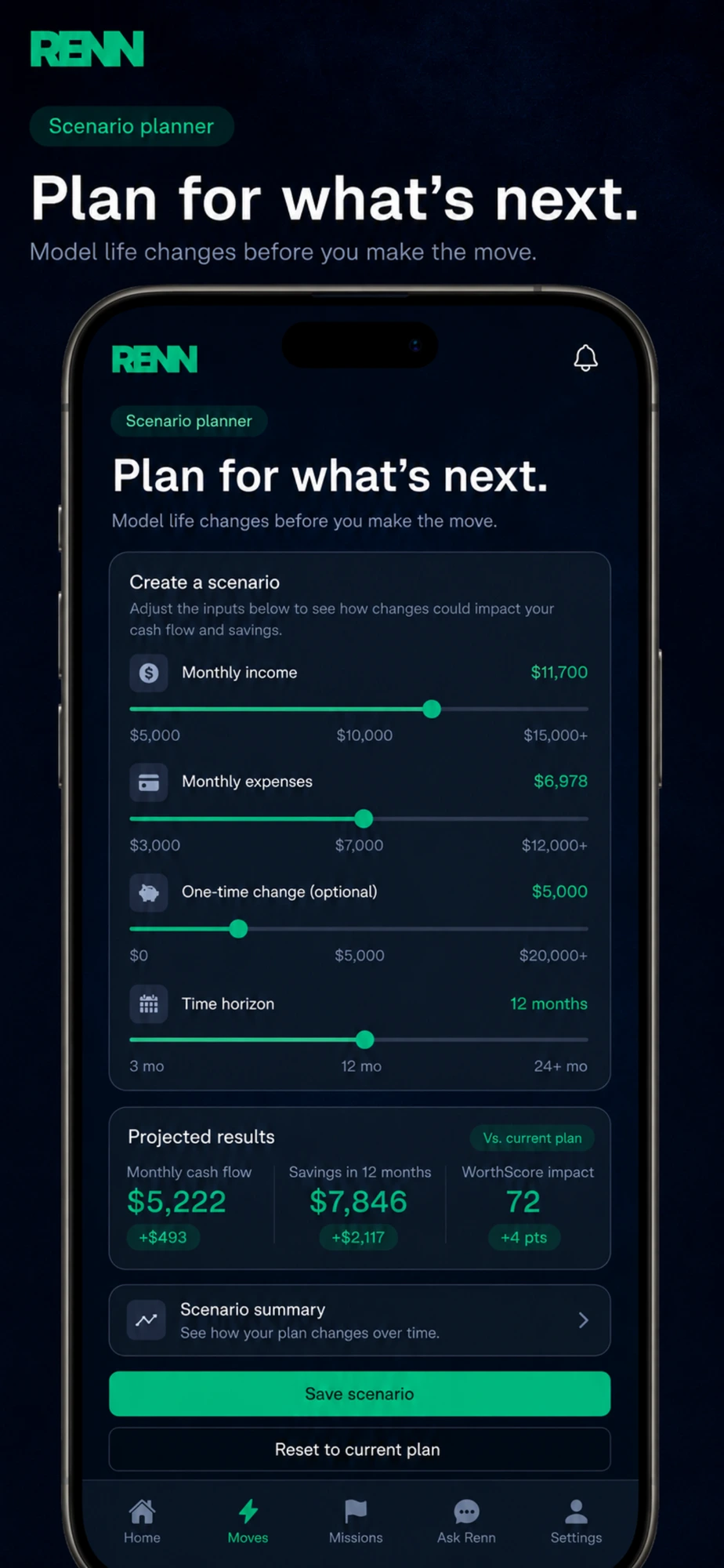 Renn scenario planner screen