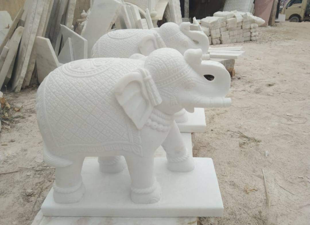 Ceremonial Marble Elephants
