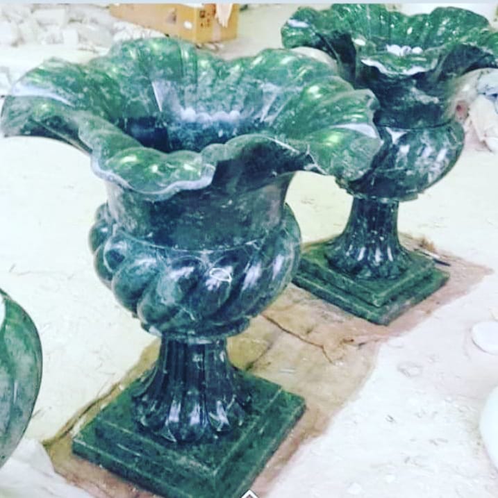 Green Marble Twin Urns