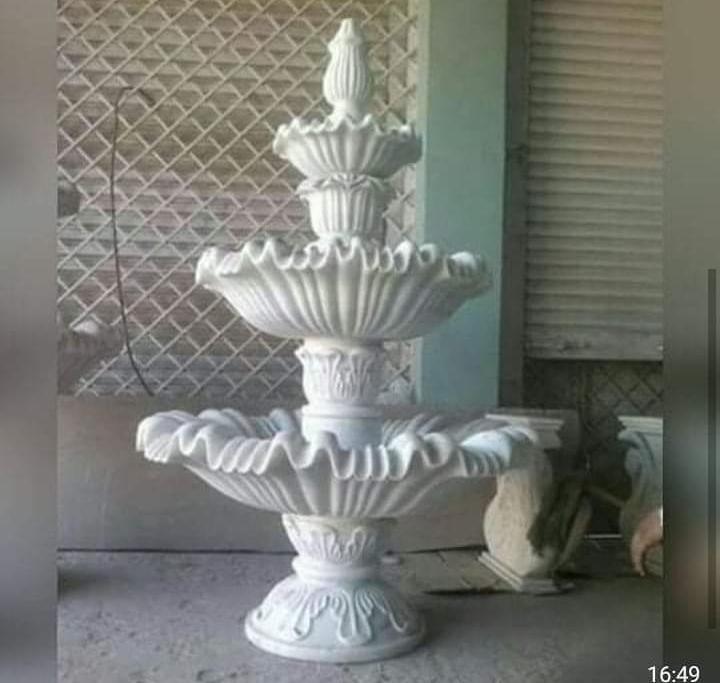 White Marble Tiered Fountain
