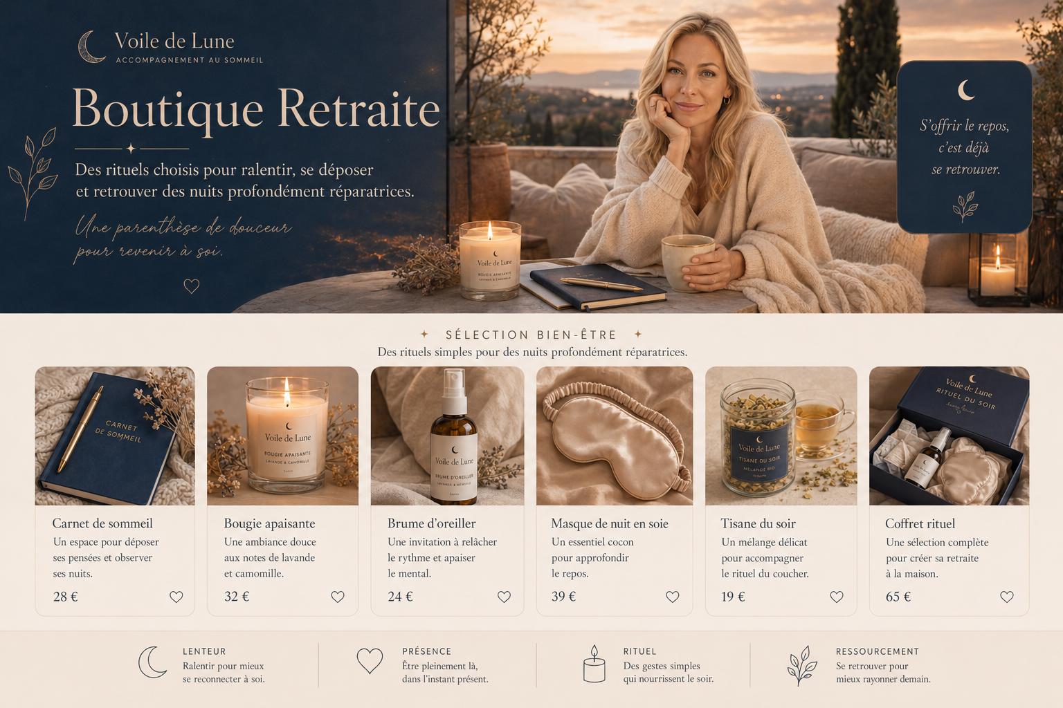 Voile de Lune — Boutique Retraite