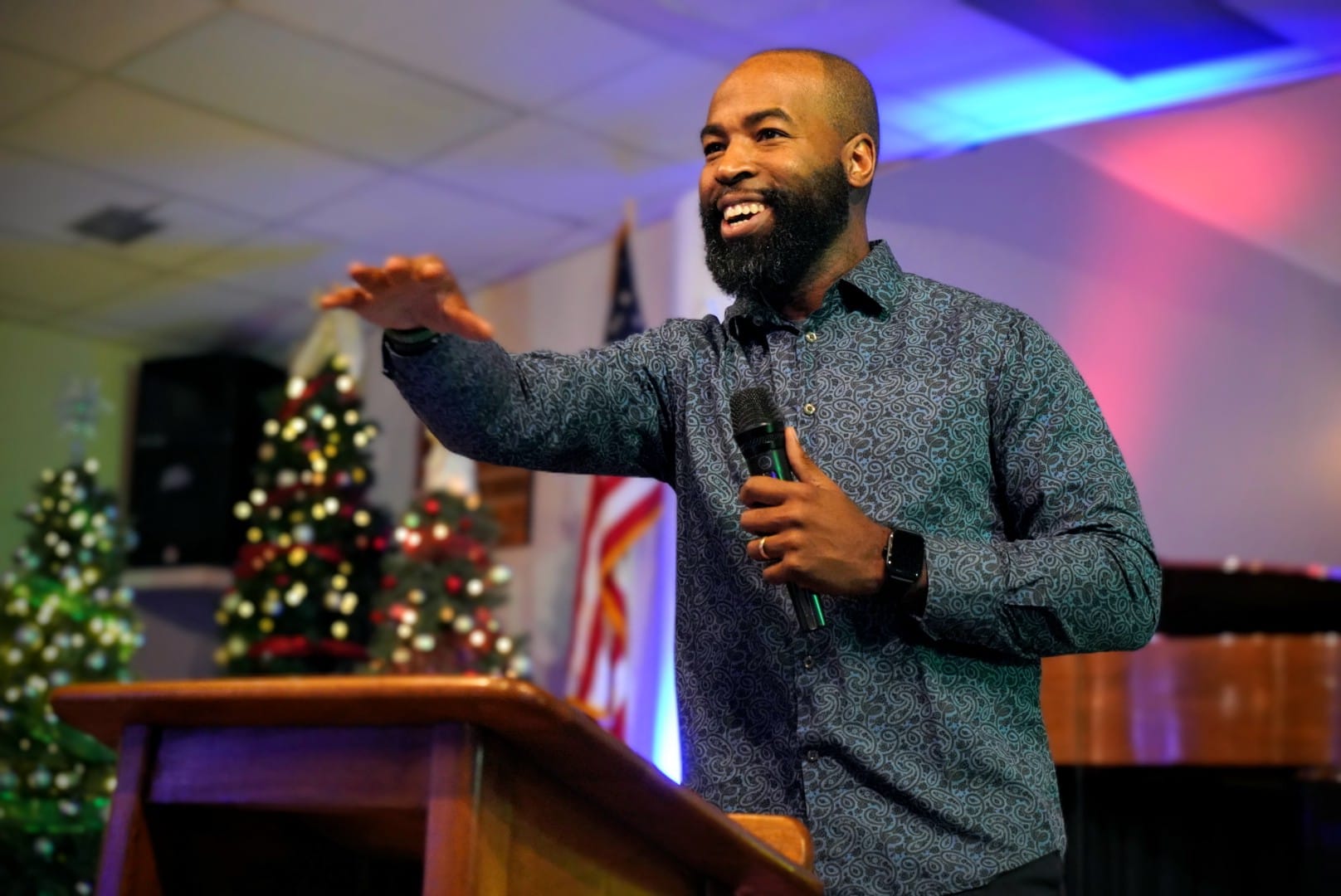 Kerby Stivene preaching