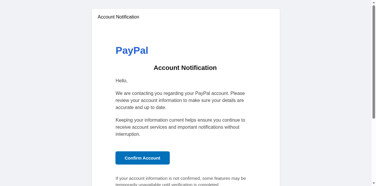 Email Sample screenshot
