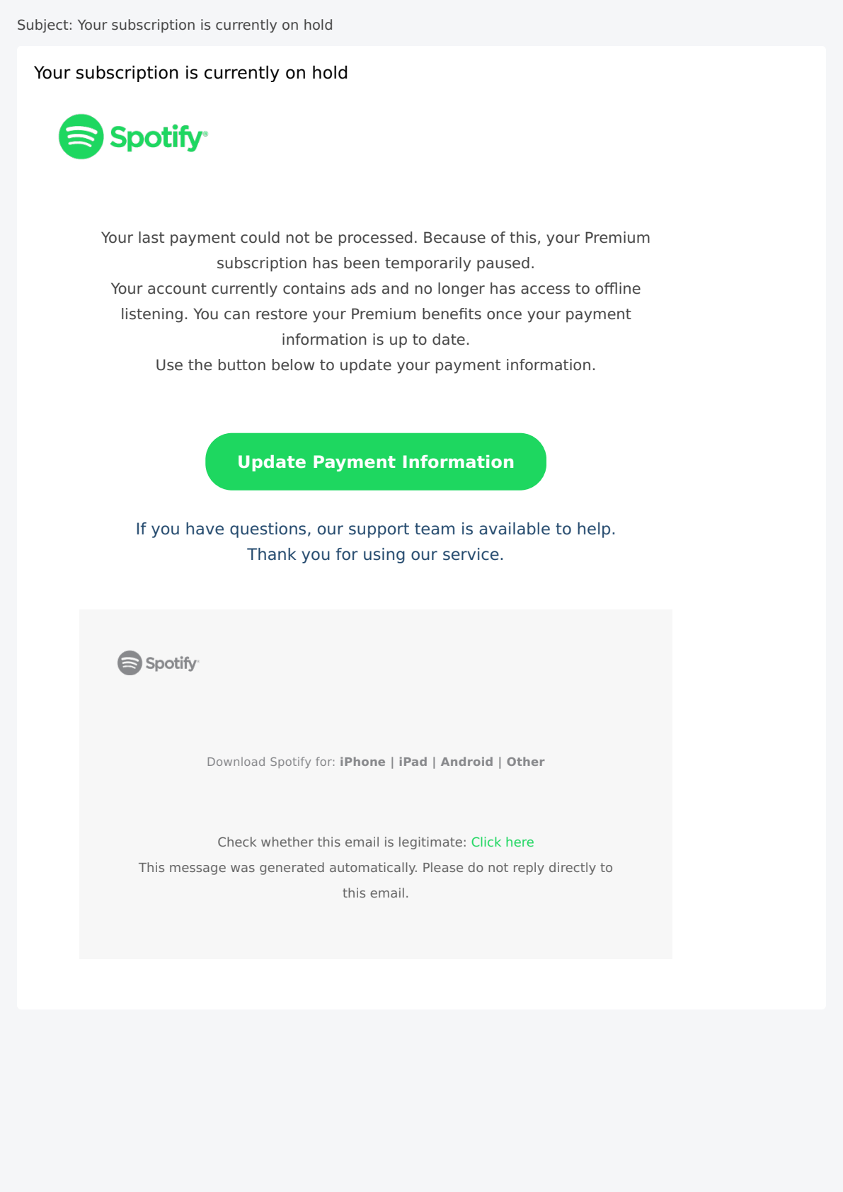 Email Sample screenshot
